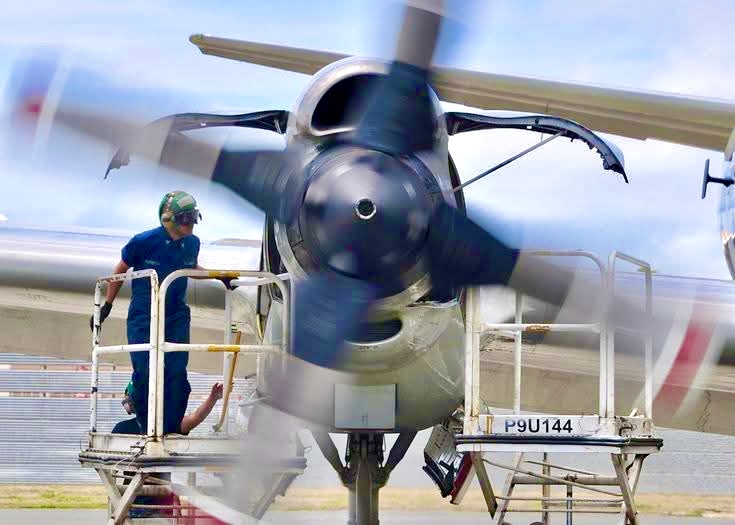 Matt Smithers on aircraft stand
